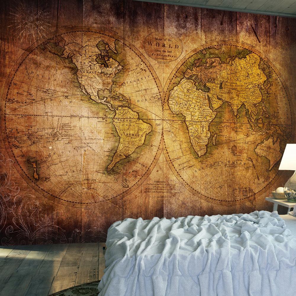 Wall mural - World on old map-TipTopHomeDecor