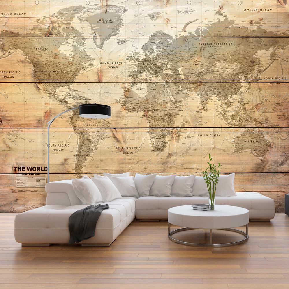 Wall mural - Map on Boards-TipTopHomeDecor