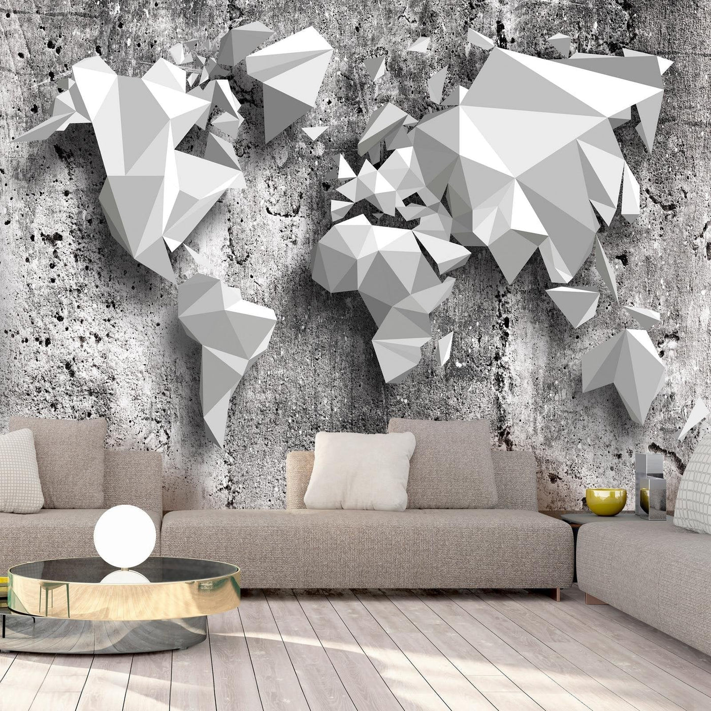 Wall mural - World Map: Origami-TipTopHomeDecor
