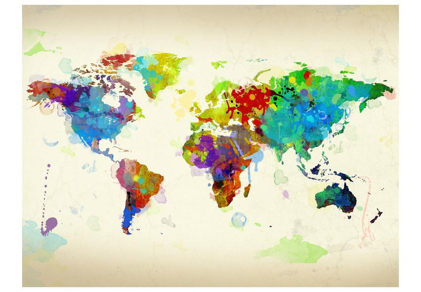 Wall mural - Paint splashes map of the World-TipTopHomeDecor