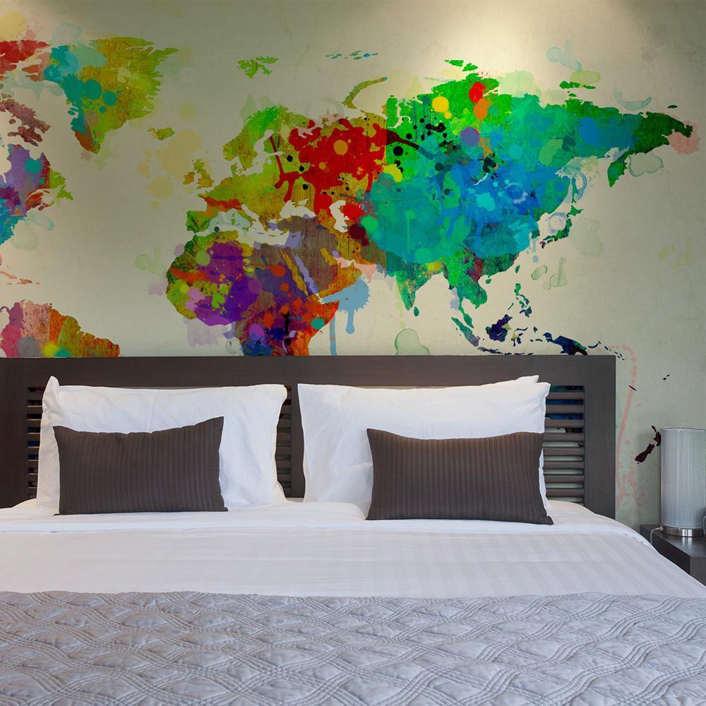 Wall mural - Paint splashes map of the World-TipTopHomeDecor