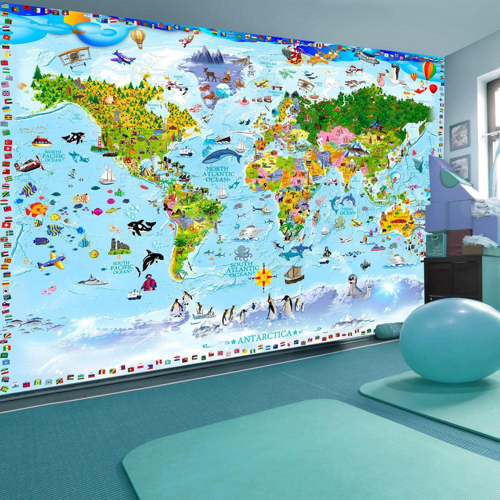 Wall mural - World Map for Kids-TipTopHomeDecor