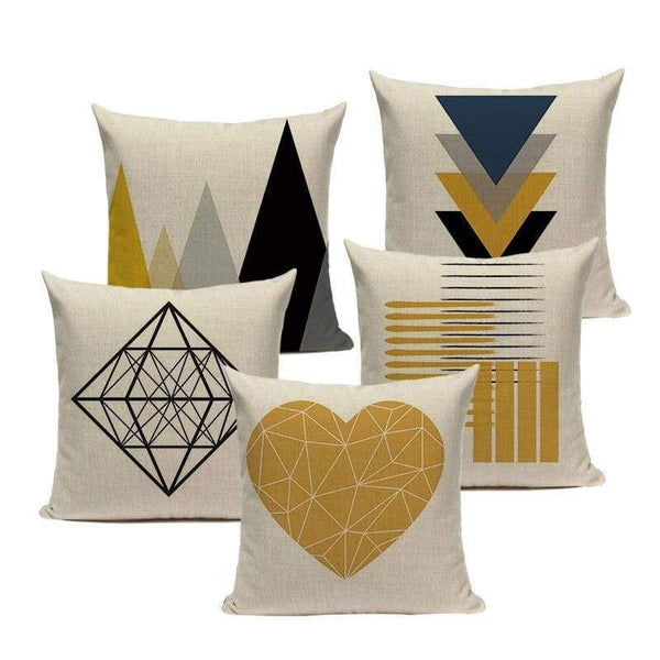 Yellow Blue Grey Cushion Covers-TipTopHomeDecor