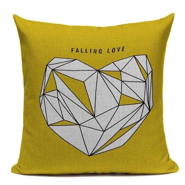 Tiptophomedecor Yellow Love Birds Cushions Covers